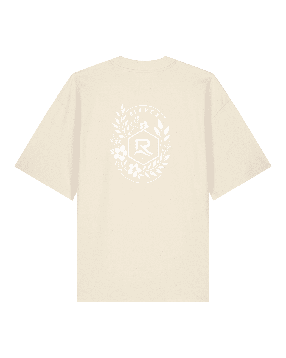 T-shirt RIVHEX® Oversize en coton-bio unisexe Fleurs de Rivage - RIVHEX SHOP
