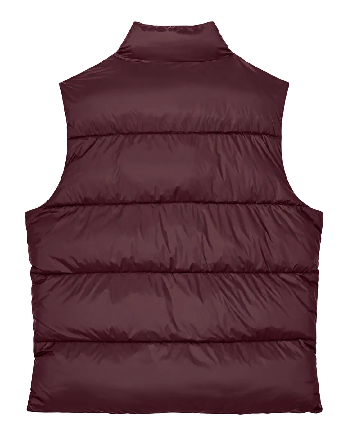 Veste sans manches unisexe L’Escapade RIVHEX Brun rouge, vue de dos, matelassage et col montant