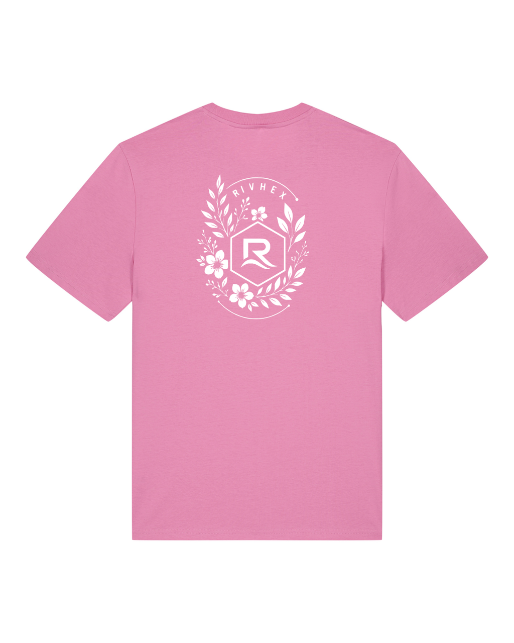 T-shirt RIVHEX Fleurs de Rivage en coton bio unisexe – coloris rose