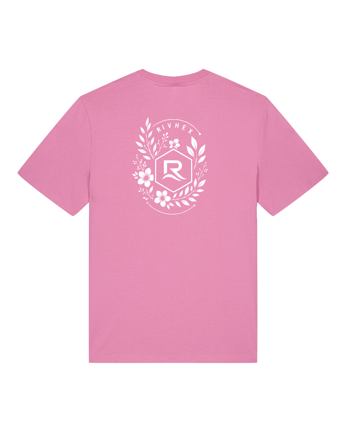 T-shirt RIVHEX Fleurs de Rivage en coton bio unisexe – coloris rose