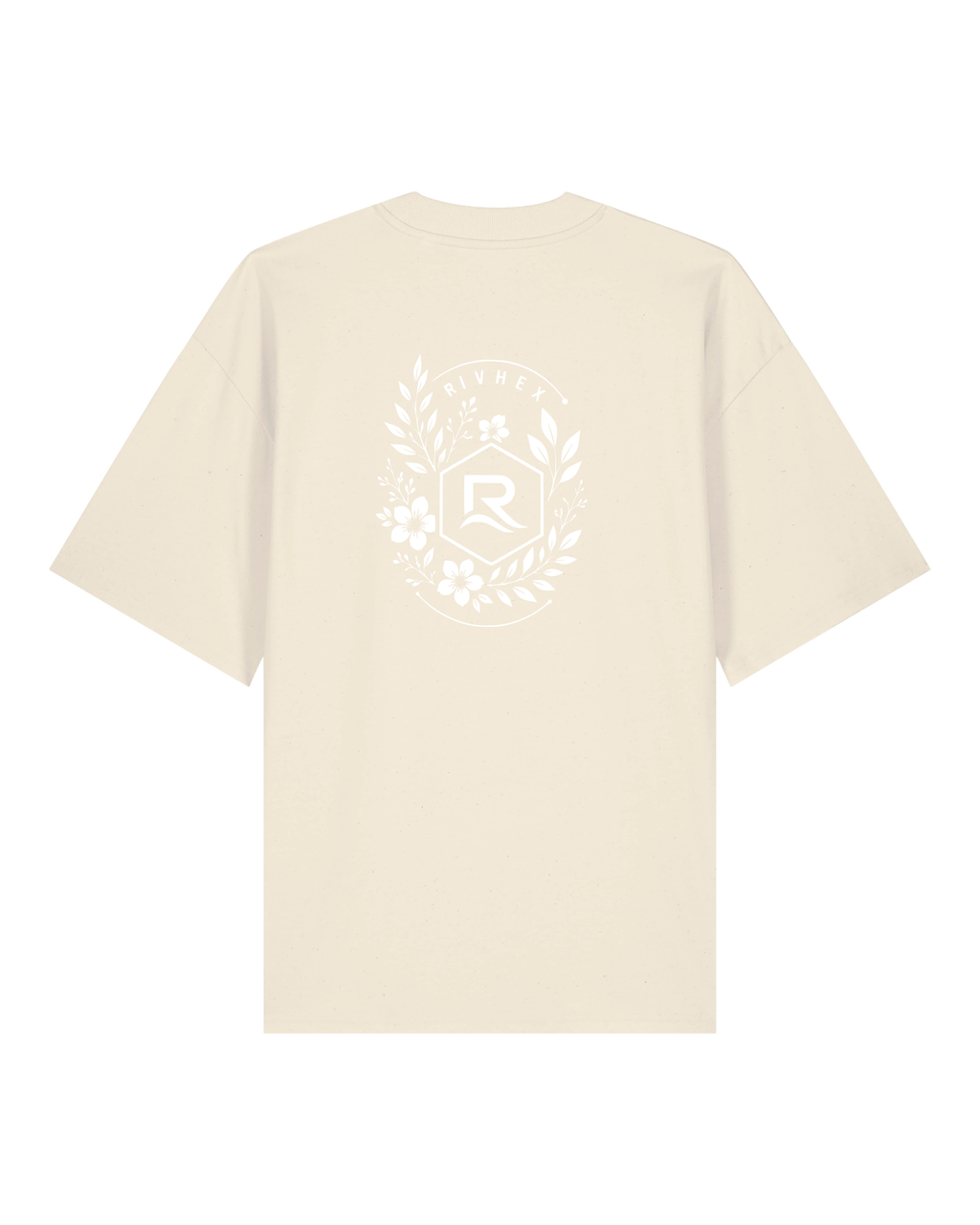 T-shirt RIVHEX Fleurs de Rivage oversize en coton bio – coloris crème