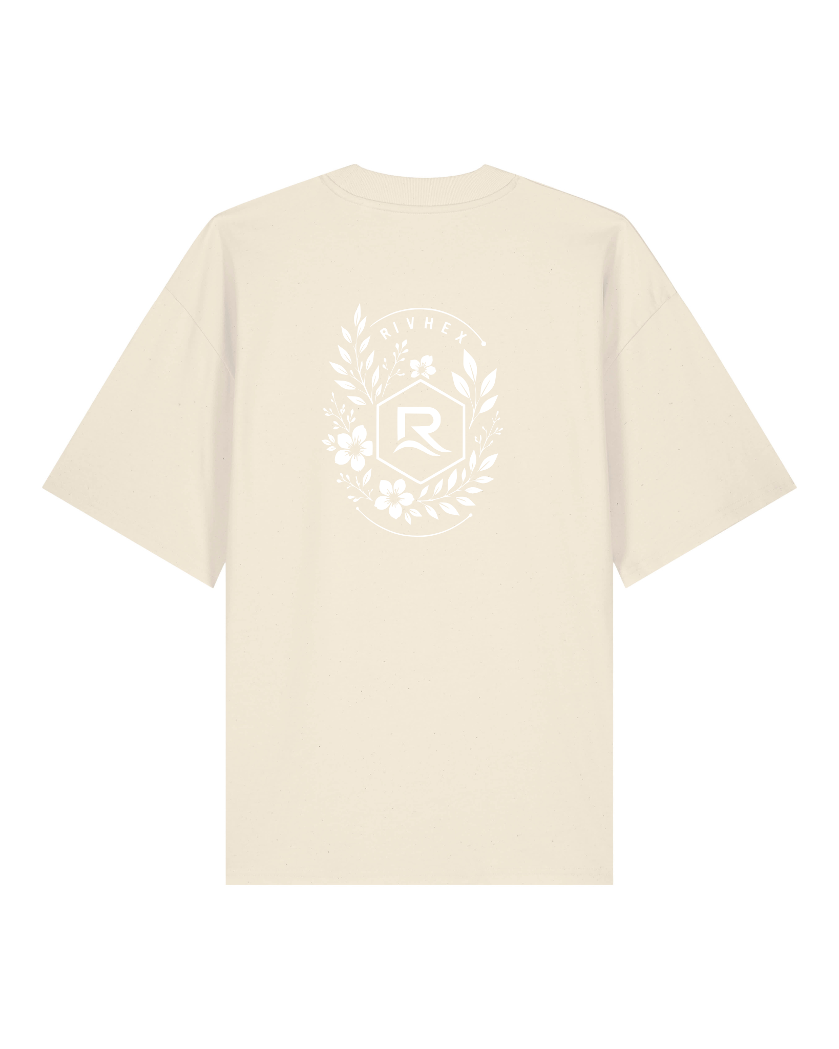 T-shirt RIVHEX Fleurs de Rivage oversize en coton bio – coloris crème
