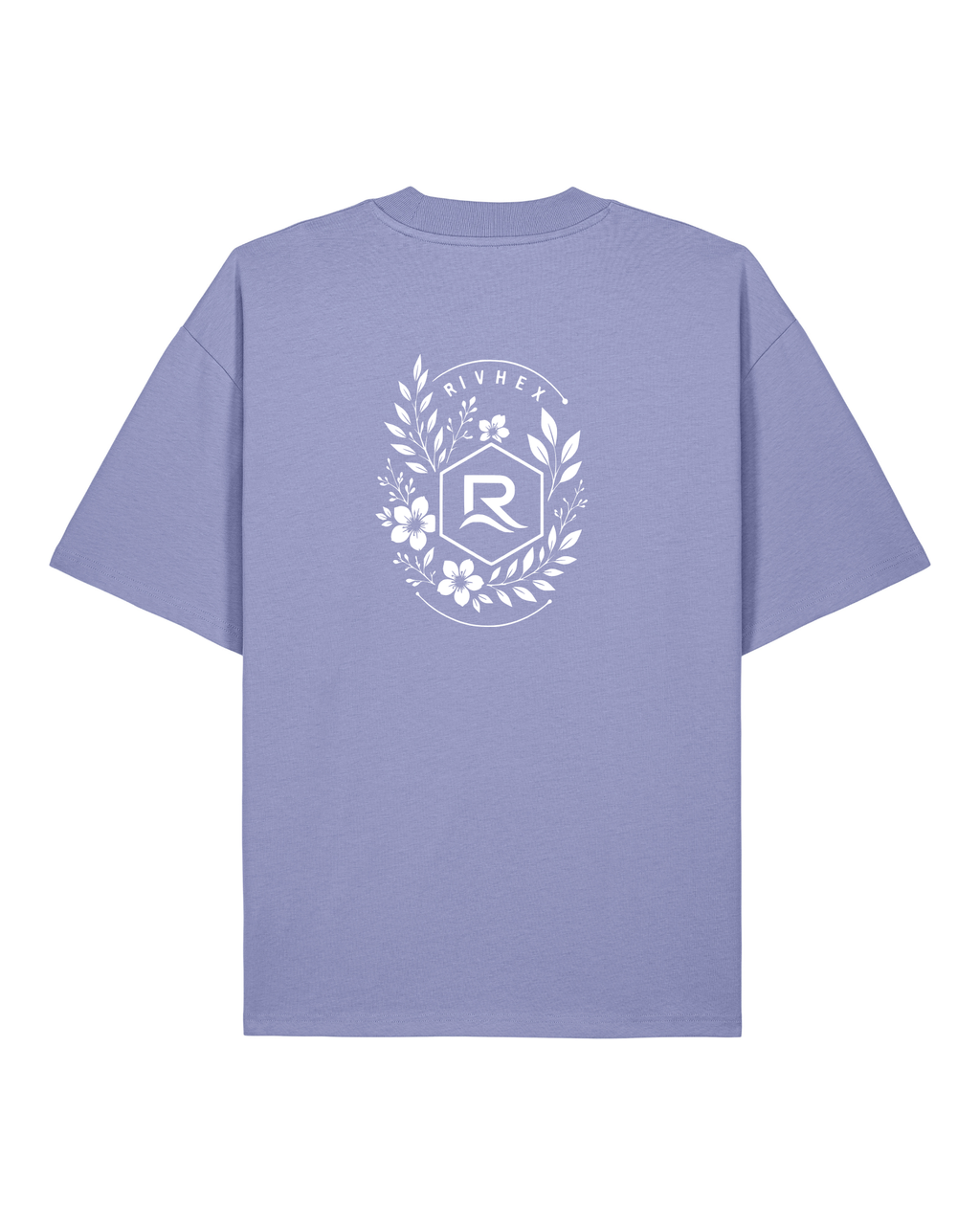 T-shirt RIVHEX Fleurs de Rivage oversize en coton bio – coloris violet