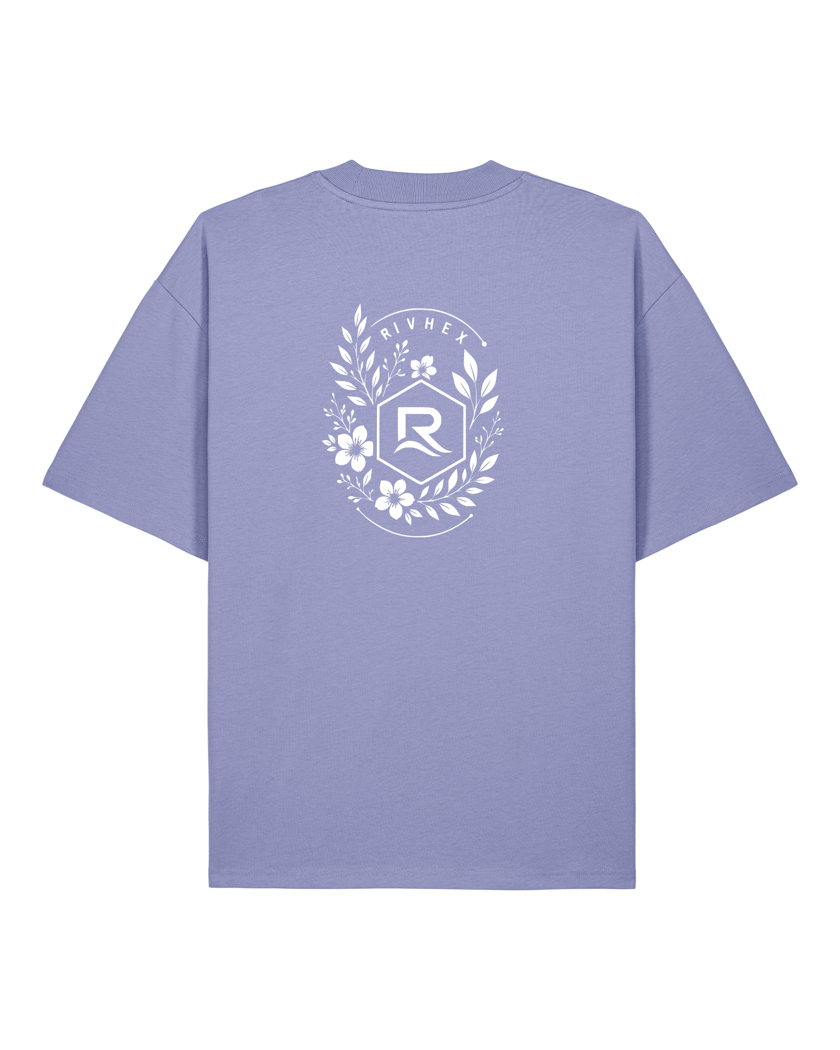 T-shirt RIVHEX Fleurs de Rivage oversize en coton bio – coloris violet