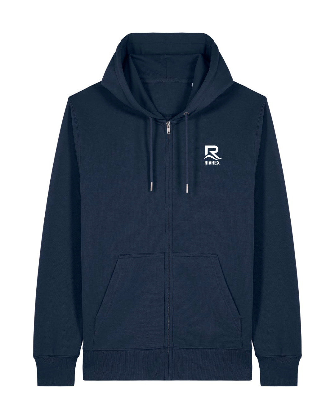 Veste à capuche RIVHEX Essentiel Riv en coton bio unisexe – coloris bleu