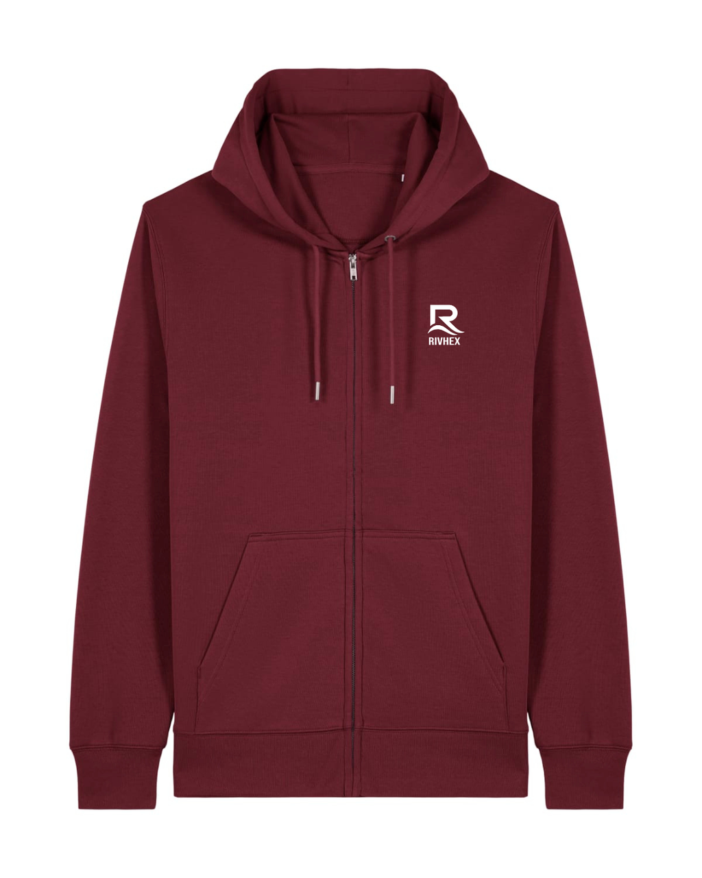 Veste à capuche RIVHEX Essentiel Riv en coton bio unisexe – coloris bordeaux