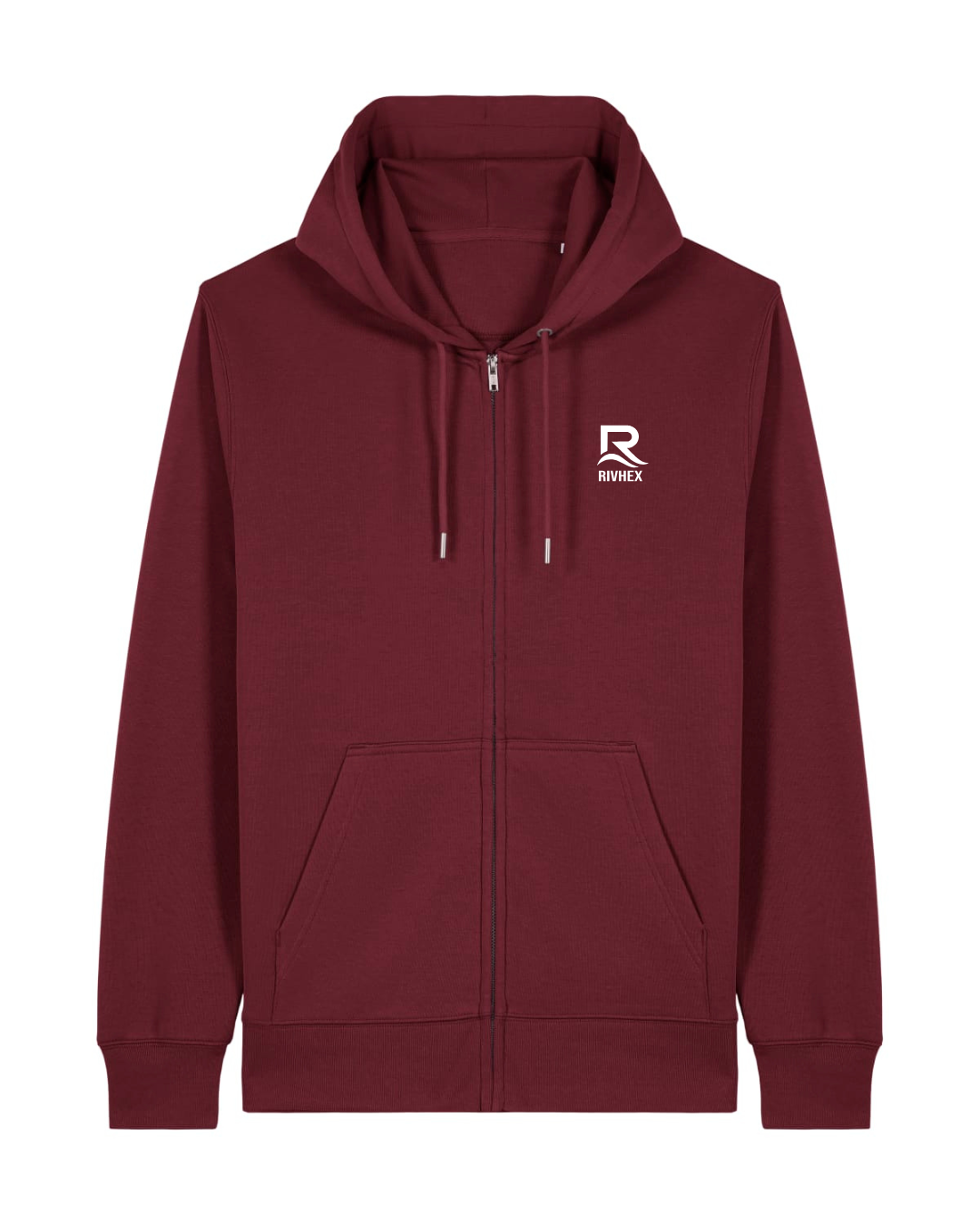 Veste à capuche RIVHEX Essentiel Riv en coton bio unisexe – coloris bordeaux