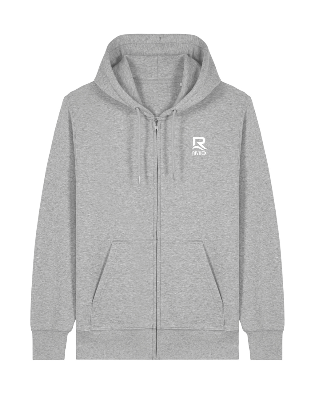 Veste à capuche RIVHEX Essentiel Riv en coton bio unisexe – coloris gris chiné
