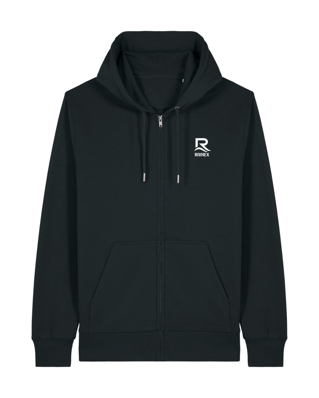 Veste à capuche RIVHEX Essentiel Riv en coton bio unisexe – coloris noir