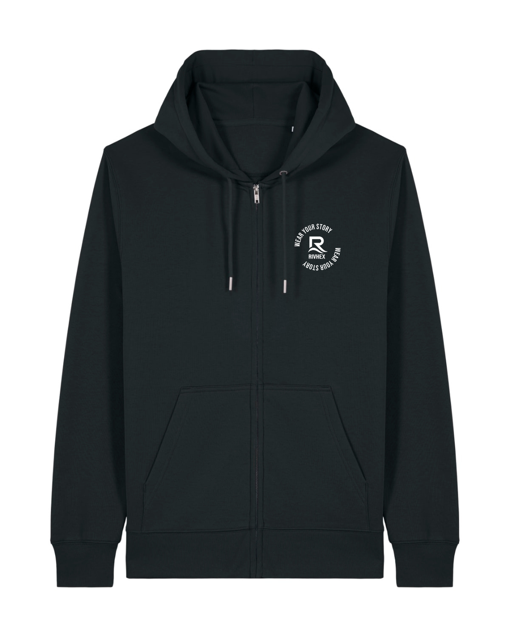 Veste à capuche RIVHEX Urban-Riv en coton bio unisexe – coloris noir
