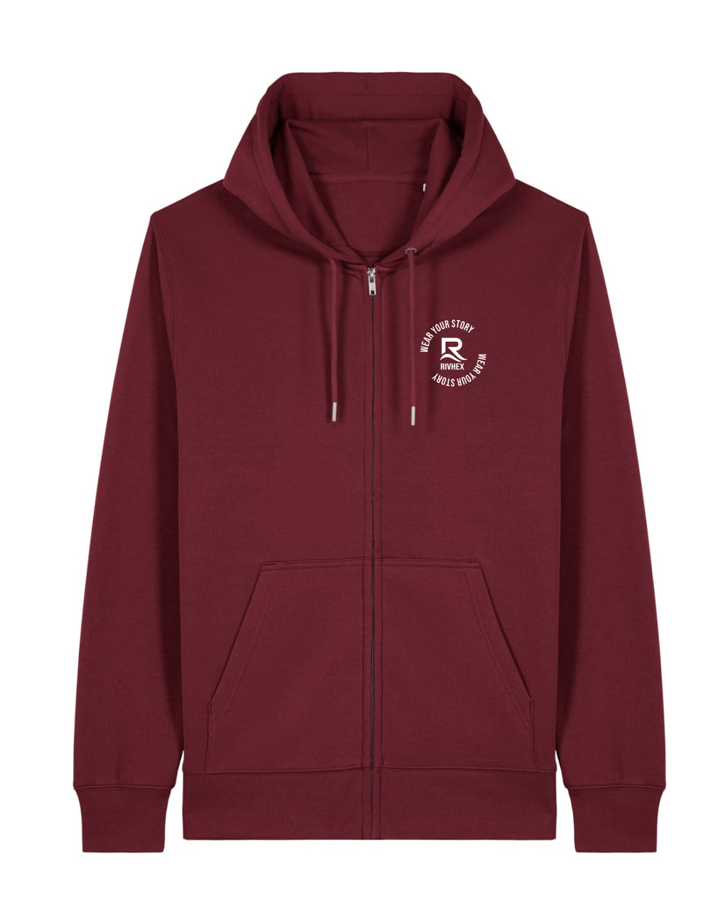 Veste à capuche RIVHEX Urban-Riv en coton bio unisexe – coloris bordeaux