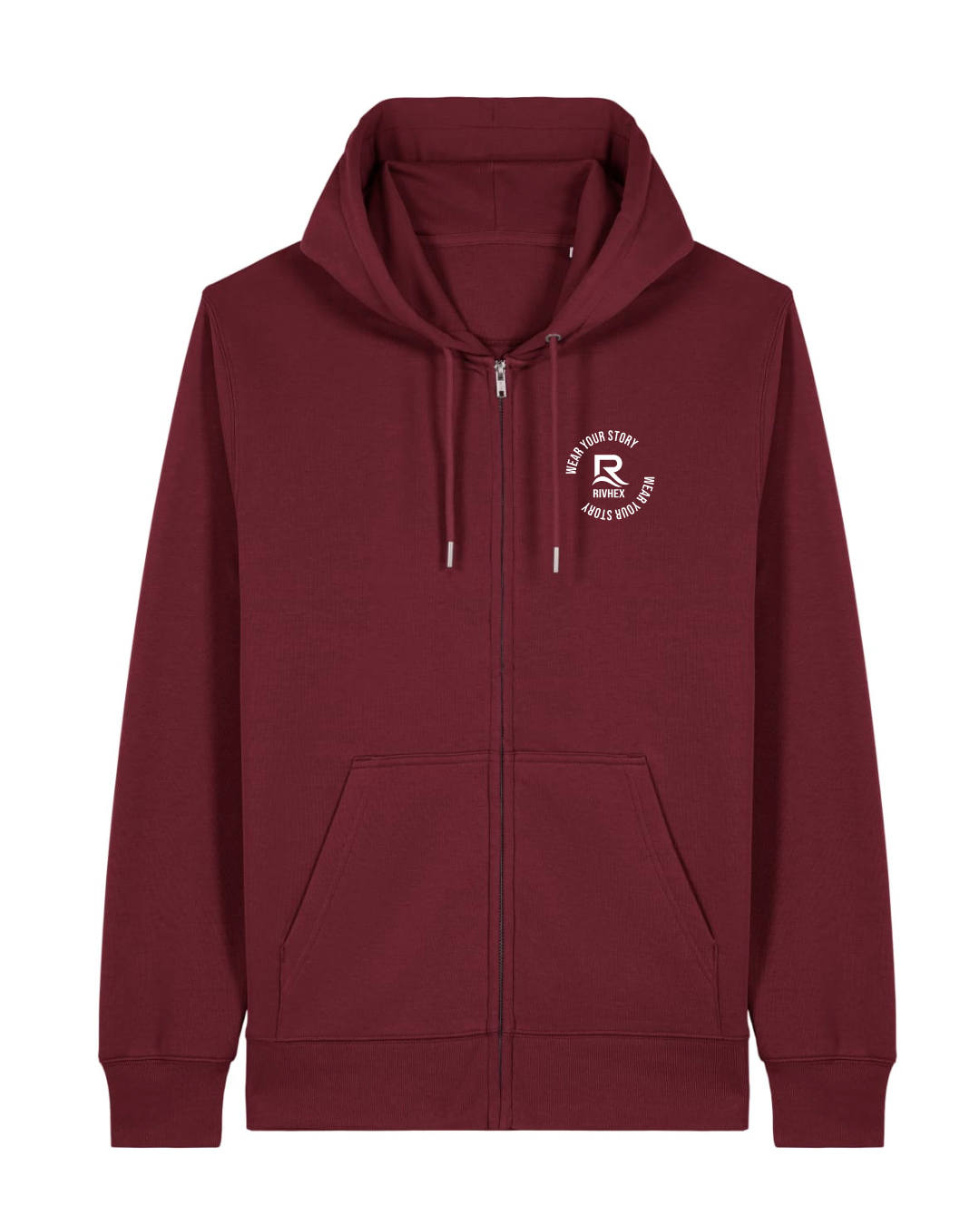 Veste à capuche RIVHEX Urban-Riv en coton bio unisexe – coloris bordeaux