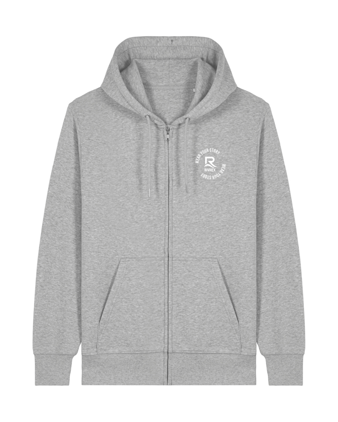 Veste à capuche RIVHEX Urban-Riv en coton bio unisexe – coloris gris chiné