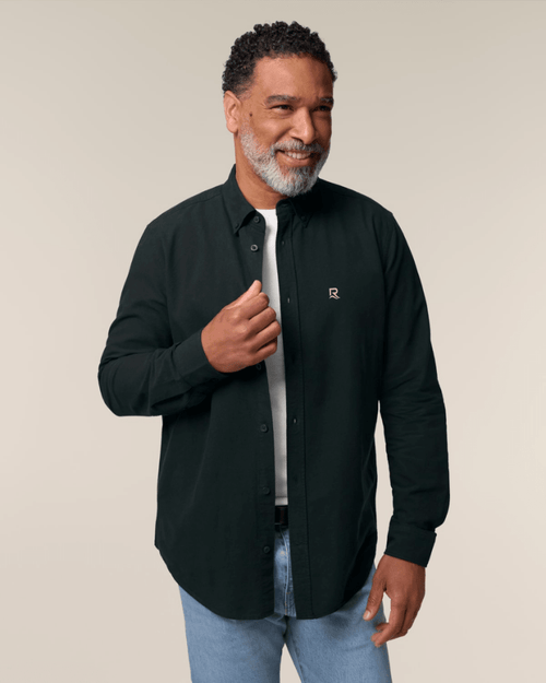 Chemise homme RIVHEX® Oxford en coton-bio brodée - RIVHEX SHOP