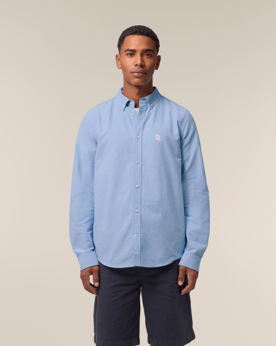 Chemise homme RIVHEX® Oxford en coton-bio brodée - RIVHEX SHOP