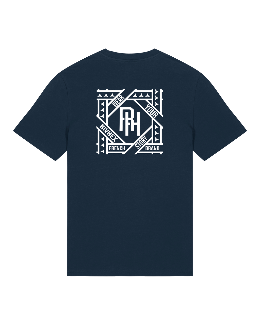 T-shirt RIVHEX Hexaflow en coton bio unisexe – coloris bleu