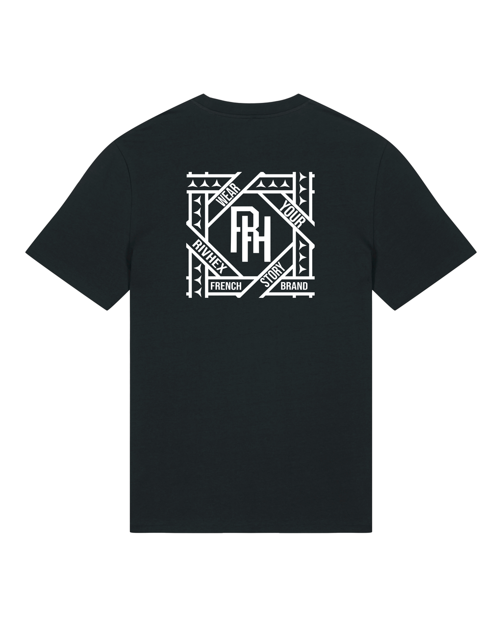 T-shirt RIVHEX Hexaflow en coton bio unisexe – coloris noir