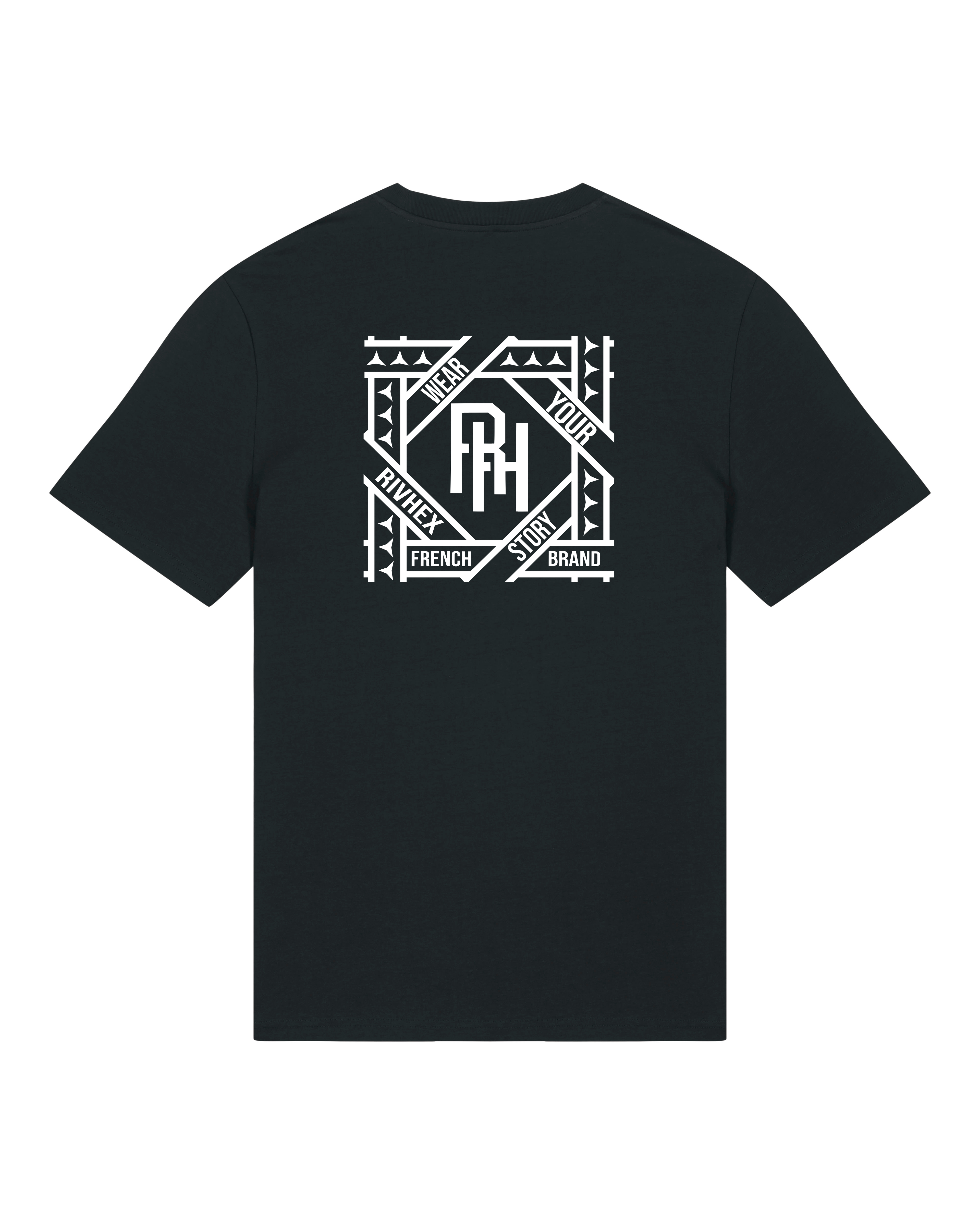 T-shirt RIVHEX Hexaflow en coton bio unisexe – coloris noir