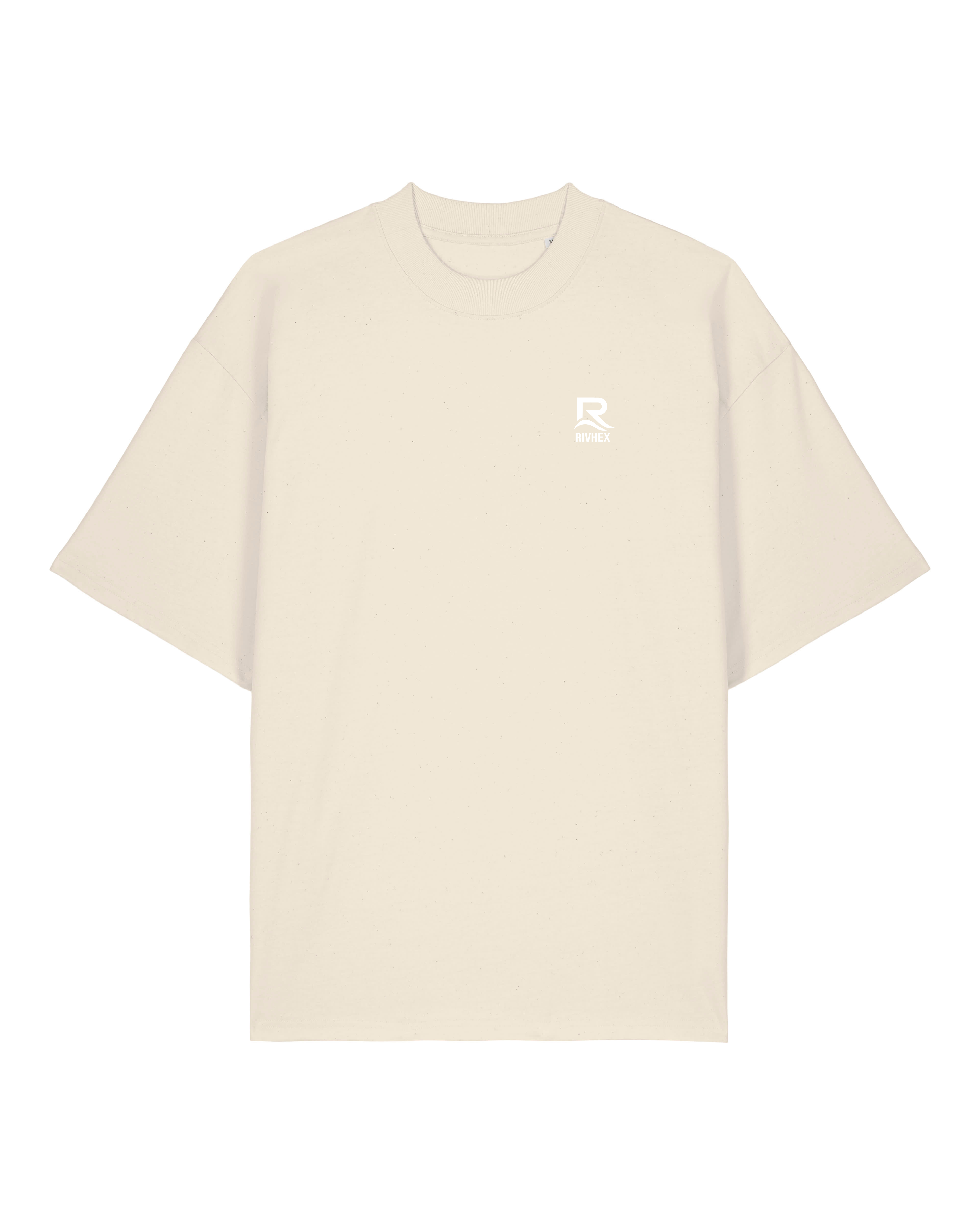 T-shirt RIVHEX Fleurs de Rivage oversize en coton bio – coloris crème