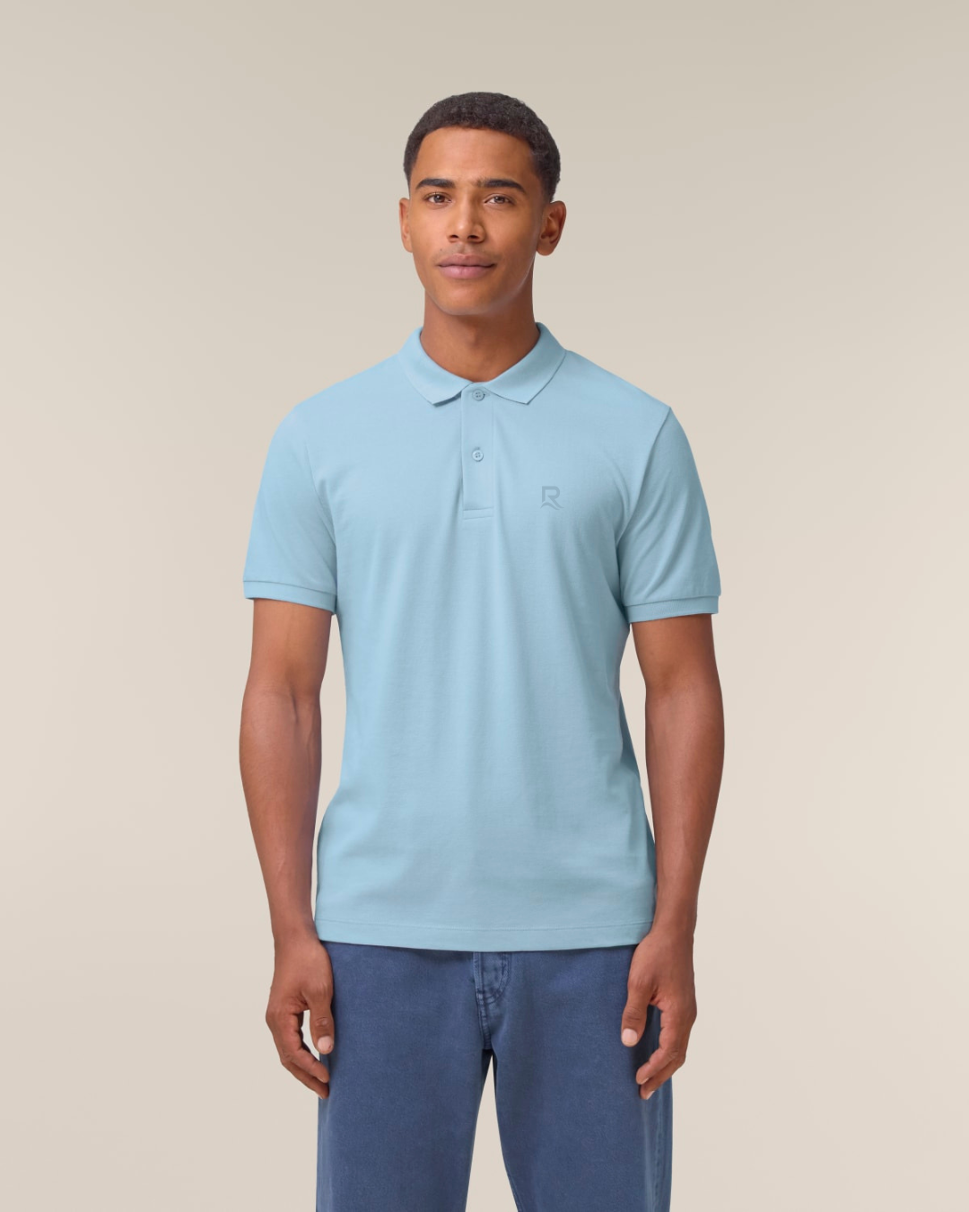 Polo homme RIVHEX® en coton-bio brodé coeur
