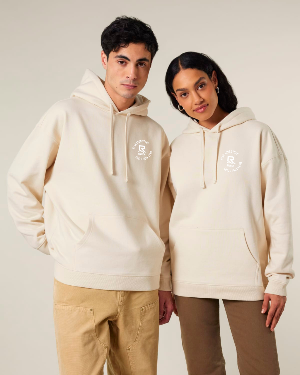 Sweat à capuche RIVHEX Hexahood oversize en coton bio – duo de coloris