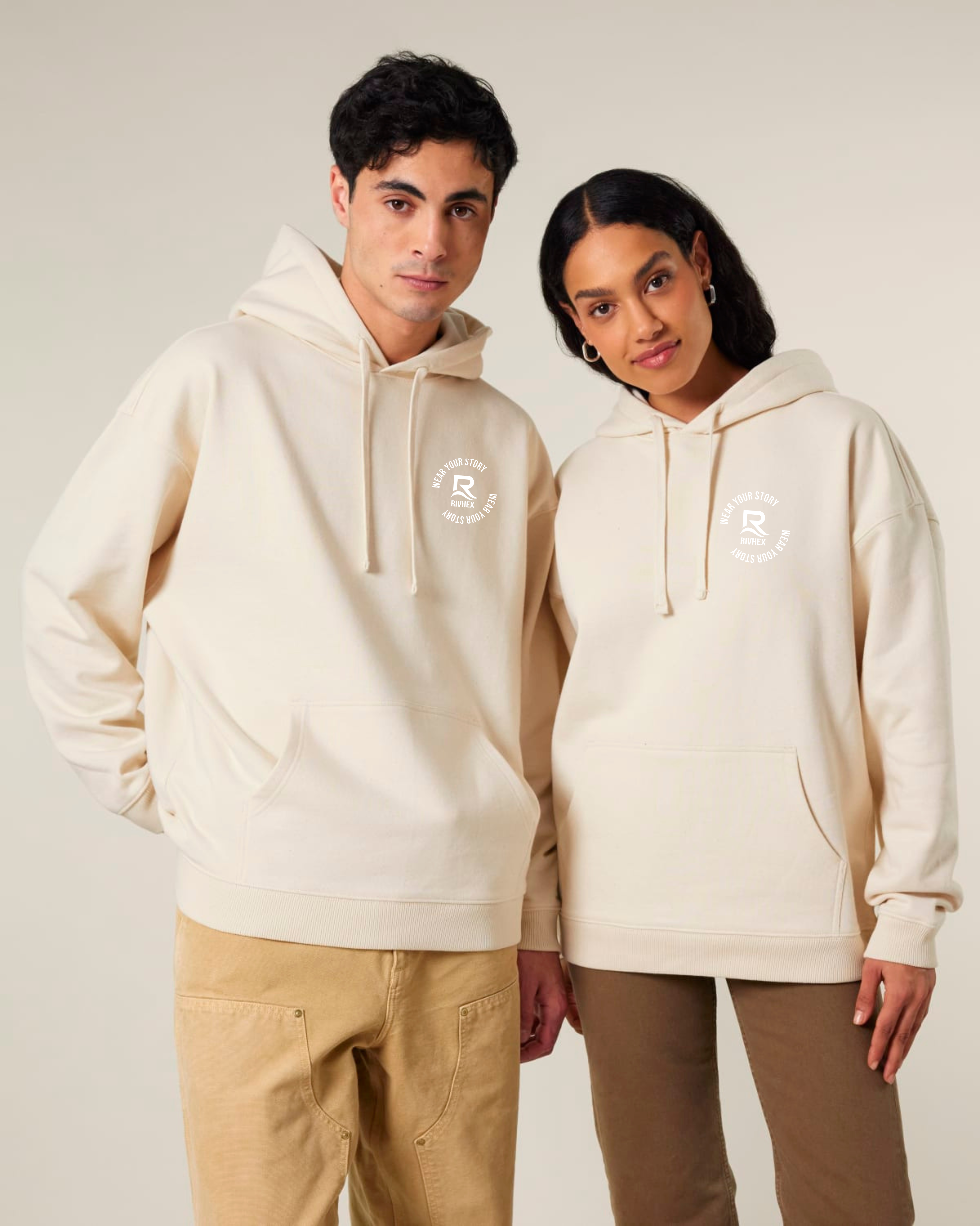 Sweat à capuche RIVHEX Hexahood oversize en coton bio – duo de coloris