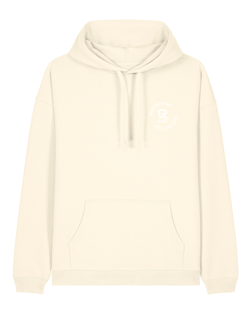 Sweat à capuche RIVHEX Hexahood oversize en coton bio – coloris crème
