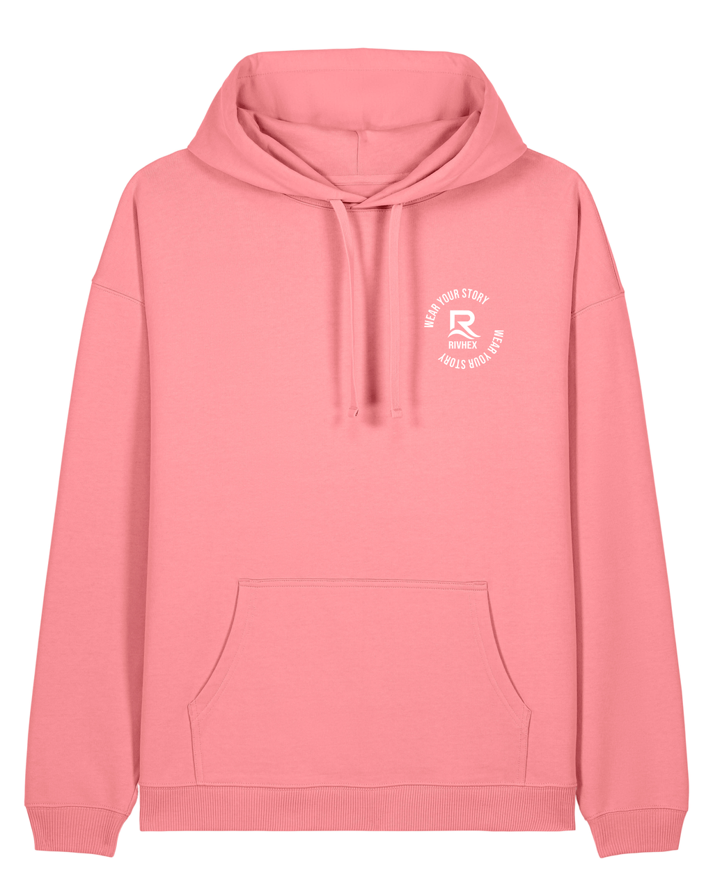Sweat à capuche RIVHEX Hexahood oversize en coton bio – coloris rose