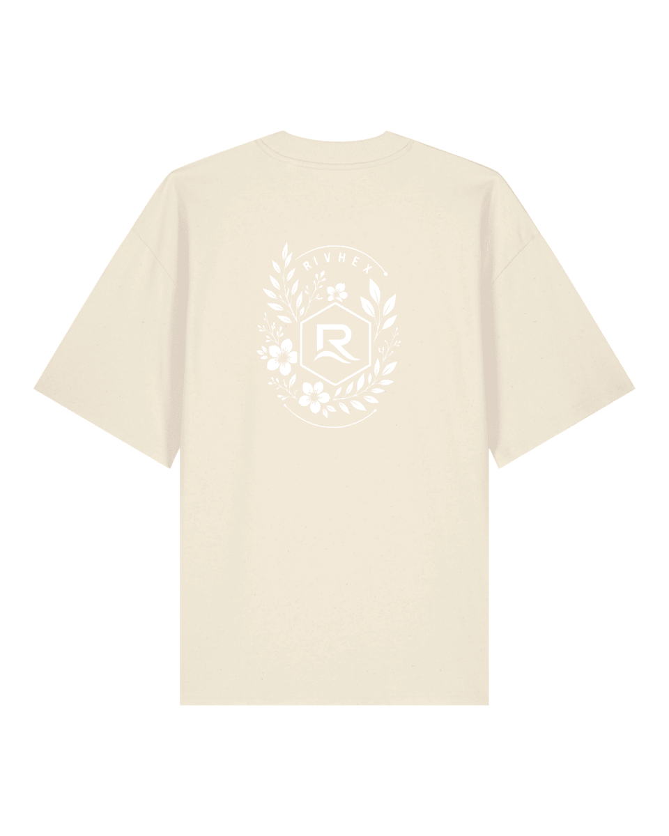 T-shirt RIVHEX® Oversize en coton-bio unisexe Fleurs de Rivage - RIVHEX SHOP