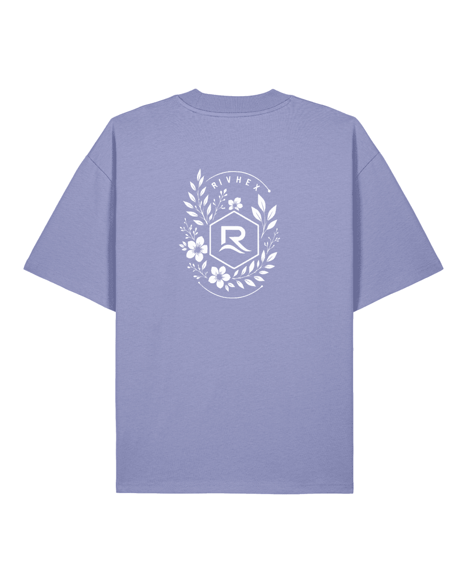 T-shirt RIVHEX® Oversize en coton-bio unisexe Fleurs de Rivage - RIVHEX SHOP