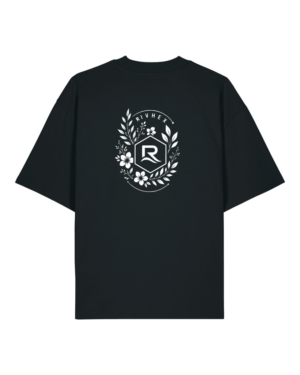 T-shirt RIVHEX® Oversize en coton-bio unisexe Fleurs de Rivage - RIVHEX SHOP