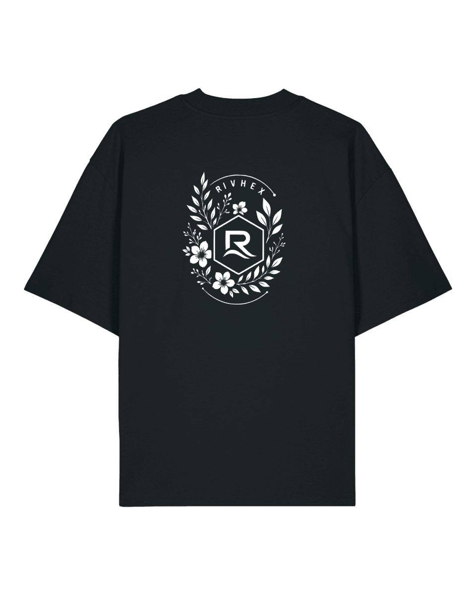 T-shirt RIVHEX® Oversize en coton-bio unisexe Fleurs de Rivage - RIVHEX SHOP