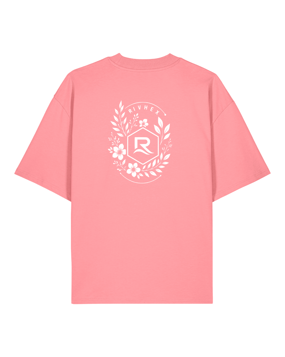 T-shirt RIVHEX® Oversize en coton-bio unisexe Fleurs de Rivage - RIVHEX SHOP