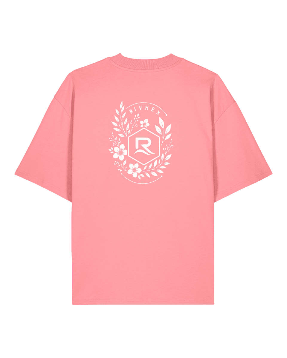 T-shirt RIVHEX® Oversize en coton-bio unisexe Fleurs de Rivage - RIVHEX SHOP