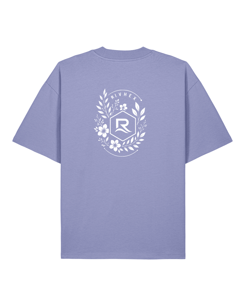 T-shirt RIVHEX® Oversize en coton-bio unisexe Fleurs de Rivage - RIVHEX SHOP