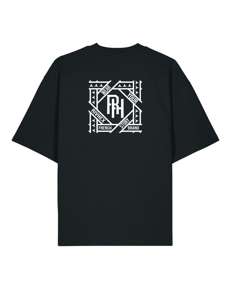 T-shirt RIVHEX® Oversize en coton-bio unisexe " Hexaflow " - RIVHEX SHOP