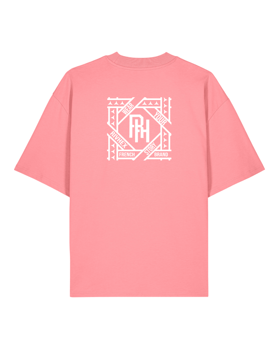 T-shirt RIVHEX® Oversize en coton-bio unisexe " Hexaflow " - RIVHEX SHOP