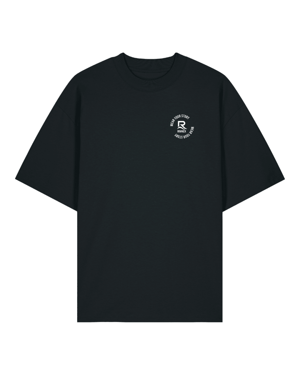 T-shirt RIVHEX® Oversize en coton-bio unisexe " Hexaflow " - RIVHEX SHOP