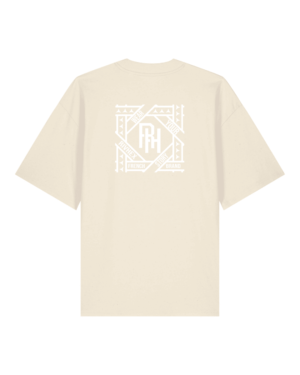 T-shirt RIVHEX® Oversize en coton-bio unisexe " Hexaflow " - RIVHEX SHOP