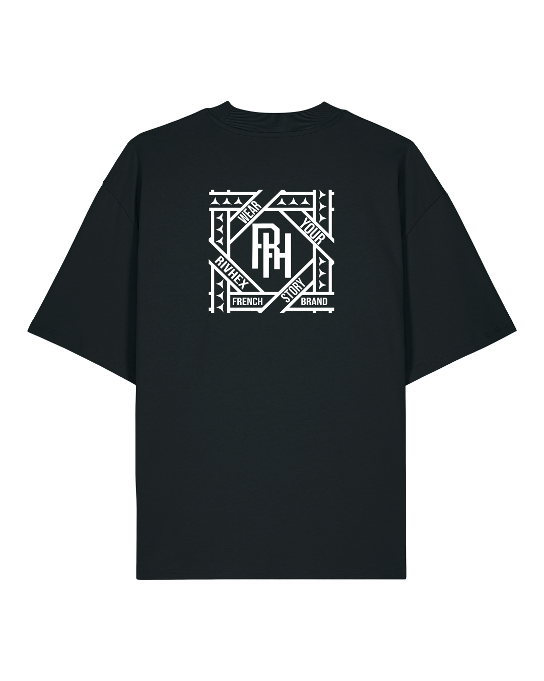 T-shirt RIVHEX Hexaflow oversize en coton bio – coloris noir