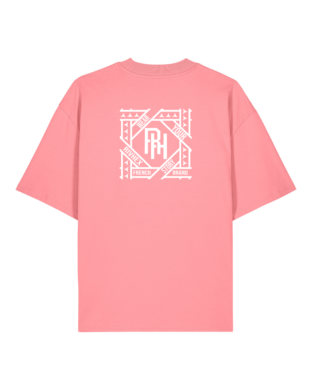 T-shirt RIVHEX Hexaflow oversize en coton bio – coloris rose