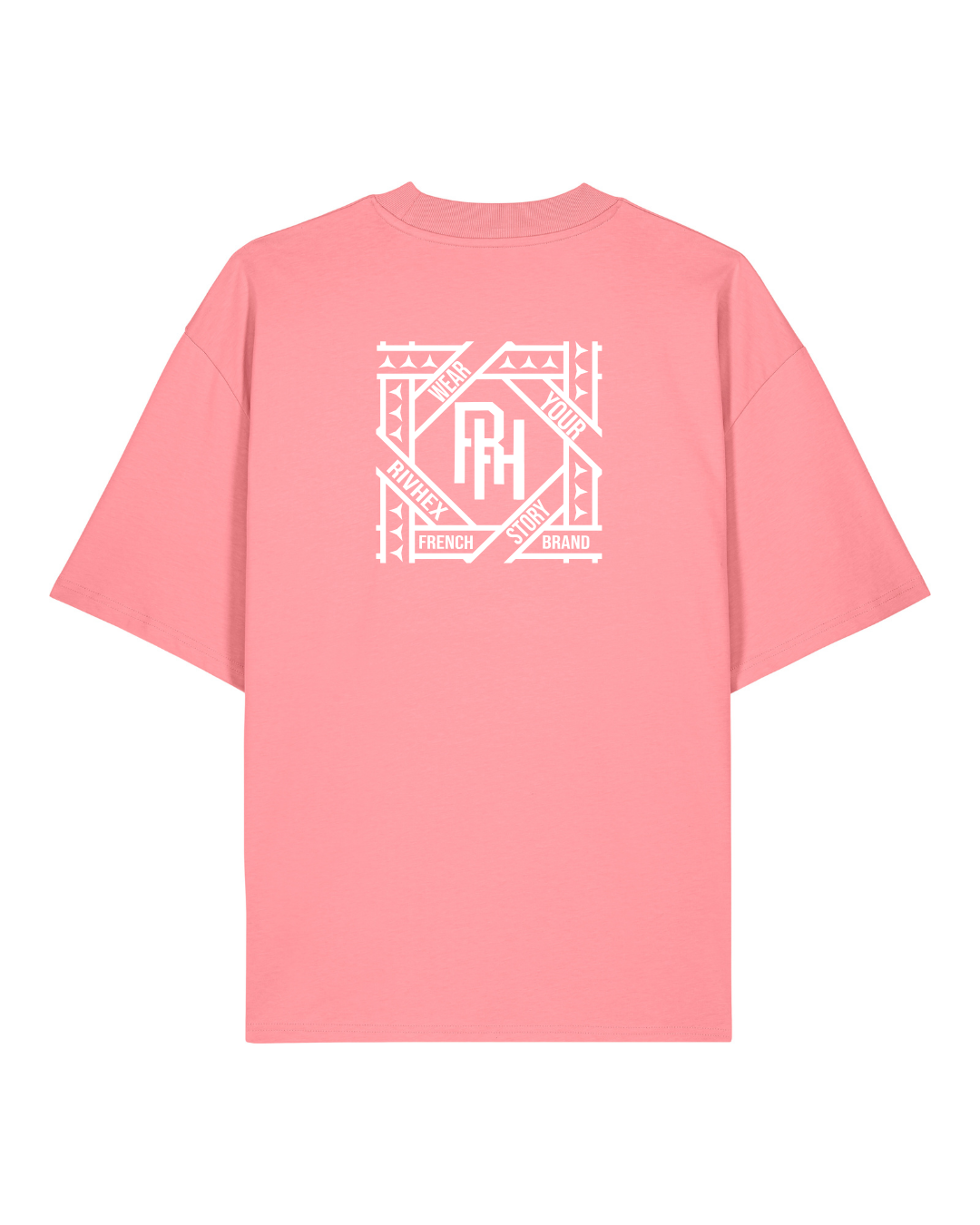 T-shirt RIVHEX Hexaflow oversize en coton bio – coloris rose