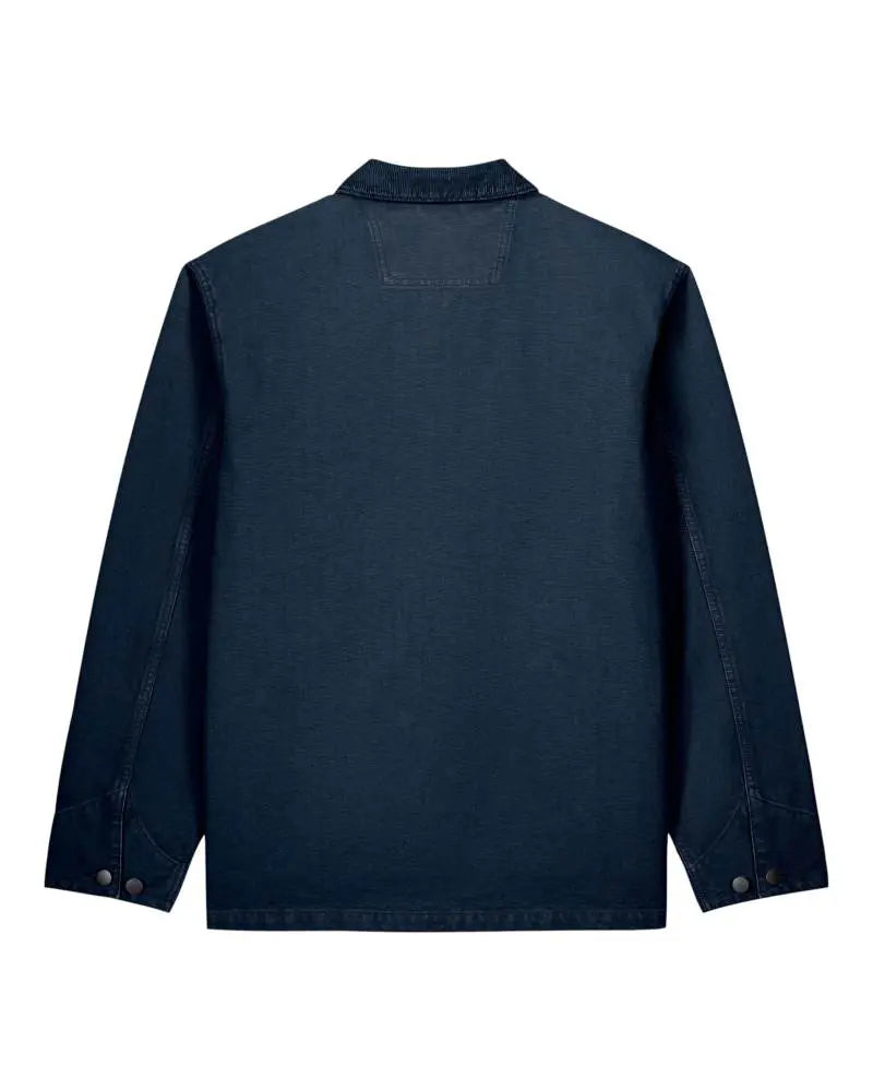 Veste L’Ancrage RIVHEX bleu marine en coton bio, vue de dos à plat