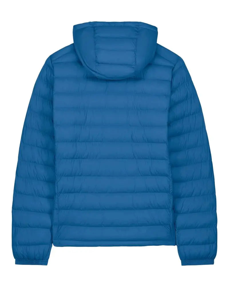 Veste matelassée homme L’Horizon RIVHEX bleu doux, capuche et vue de dos à plat