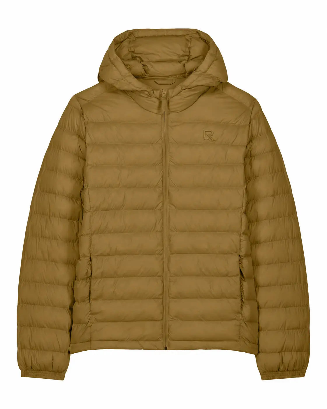 Veste matelassée homme L’Horizon RIVHEX bronze, vue de face et broderie ton sur ton — simulation